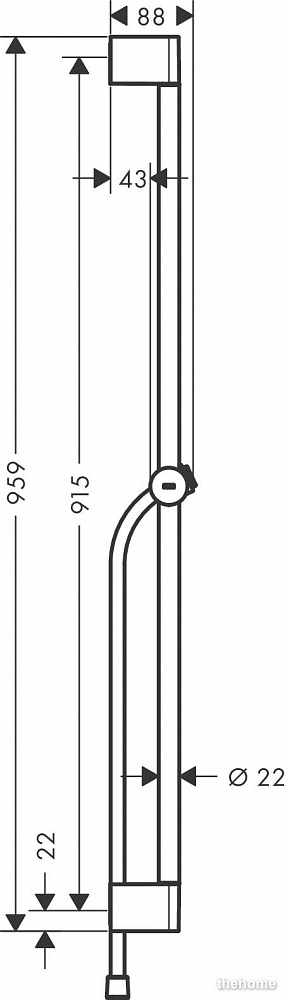 Душевая штанга Hansgrohe Unica 90 см 24401000, хром - 2
