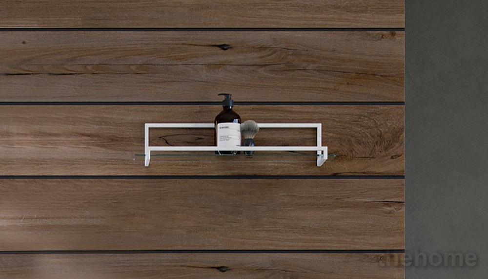 Полка металлическая со стеклом Gelou 50 White, pkGEL.50-58 - TheHome