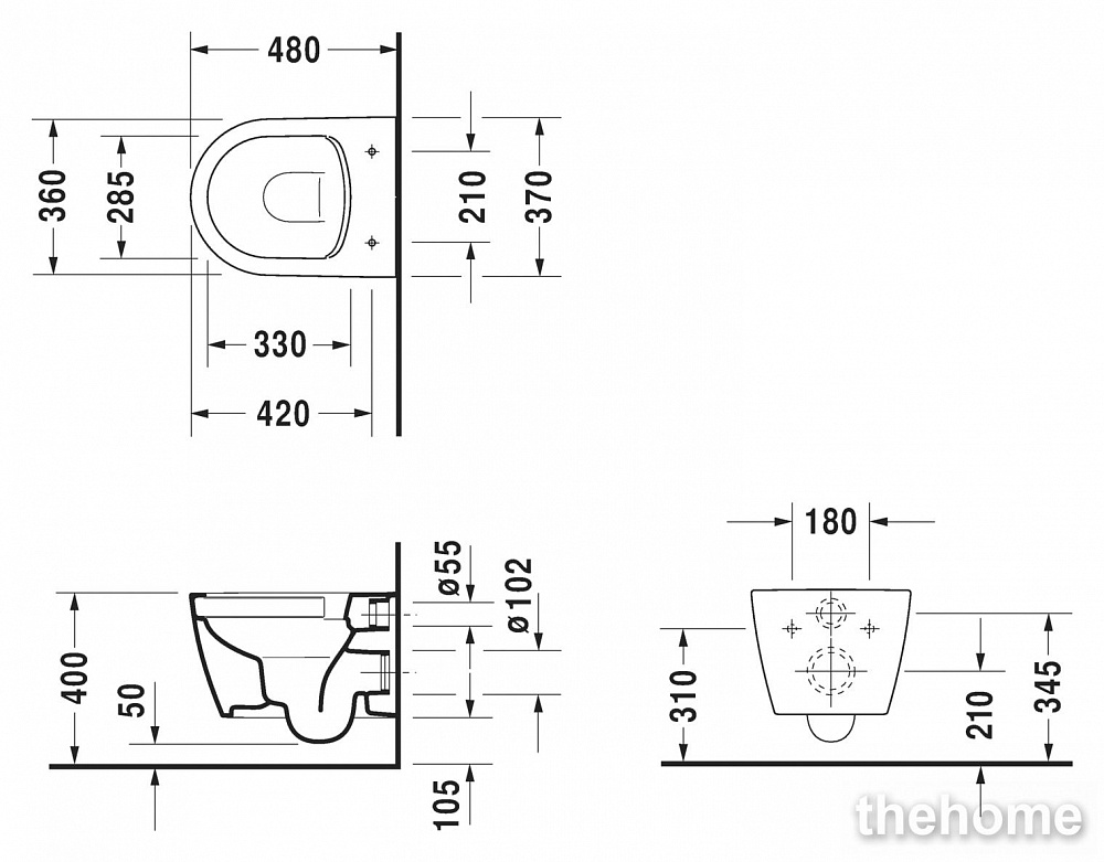Подвесной унитаз Duravit ME by Starck 2530090000 безободковый - 4