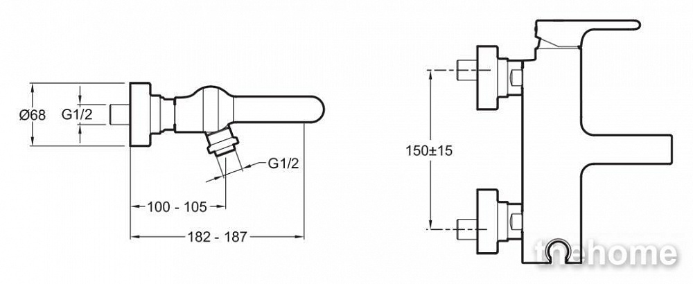 Смеситель Jacob Delafon Singulier E10867-CP для ванны с душем - 3