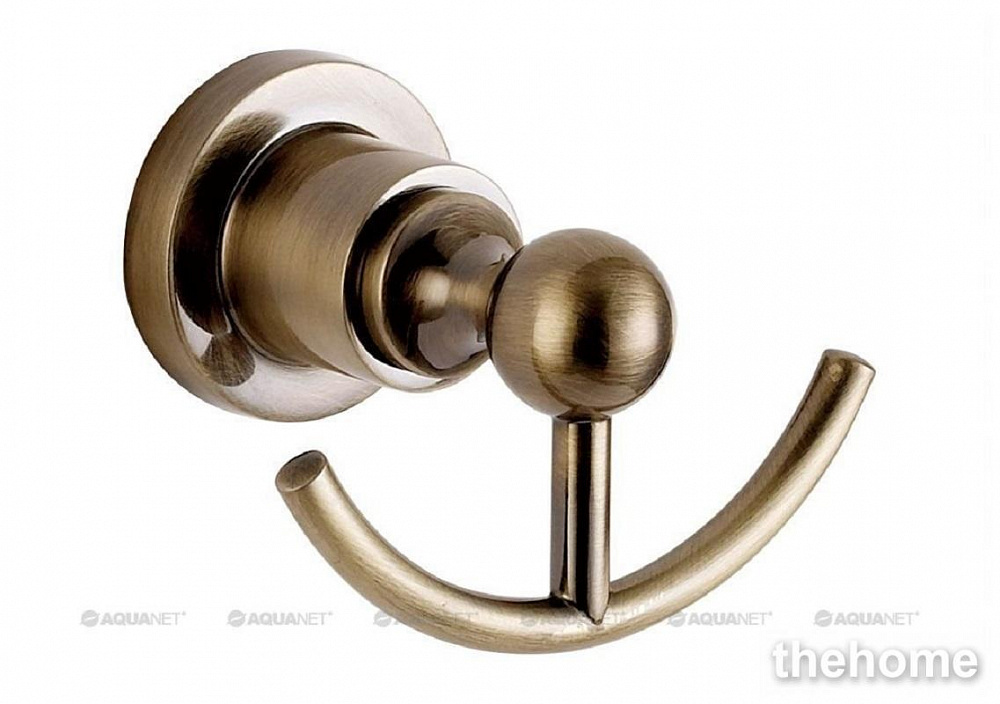 Крючок двойной Aquanet 3882, бронза - TheHome