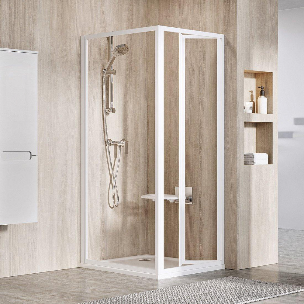 Душевая перегородка Ravak SUPERNOVA PSS-80 белая+ прозрачное стекло - TheHome