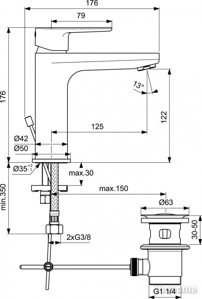 Душевой комплект Ideal Standard Ceratherm T100 3 в 1 BC985AA - 4