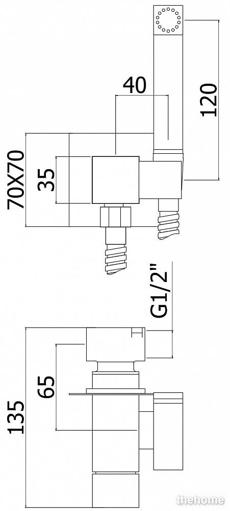 Смеситель с гигиеническим душем Paffoni Tweet Square ZDUP112NO - 2
