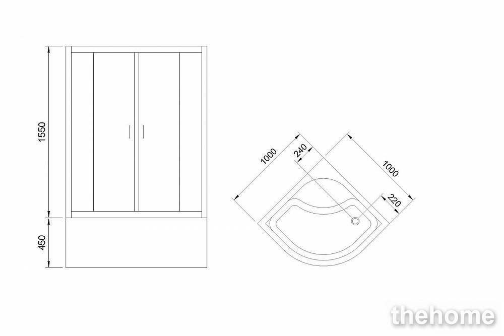 Душевой уголок Royal Bath RB 100BK-C-CH (матовое) - 5