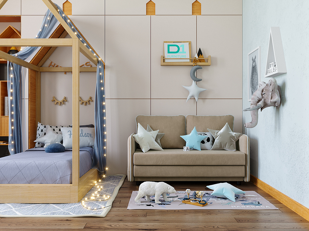 Диван прямой DeeOne Слим Kids AAA41390004 бежевый - 2