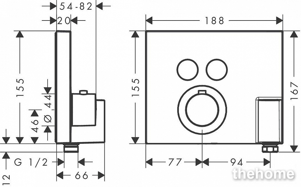 Термостат Axor ShowerSelect 36712000 с держателем FixFit - 3