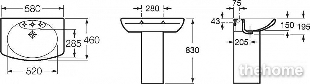 Раковина Roca Dama Senso 58 - 5