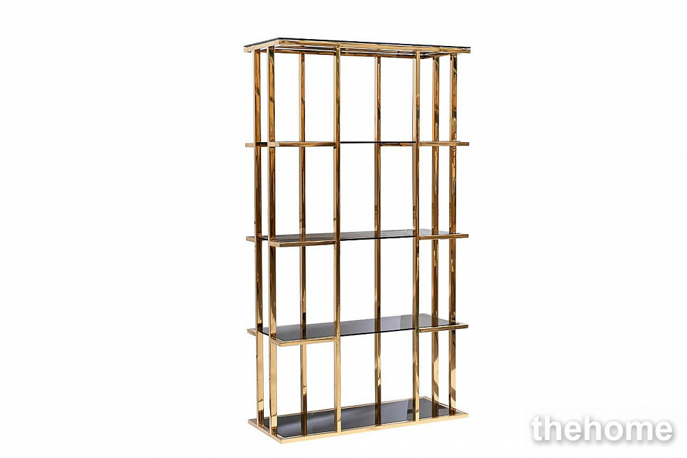 46AS-SH1537-GOLD Стеллаж золотистый/темн.ст. 100*40*180см Garda Decor - 2