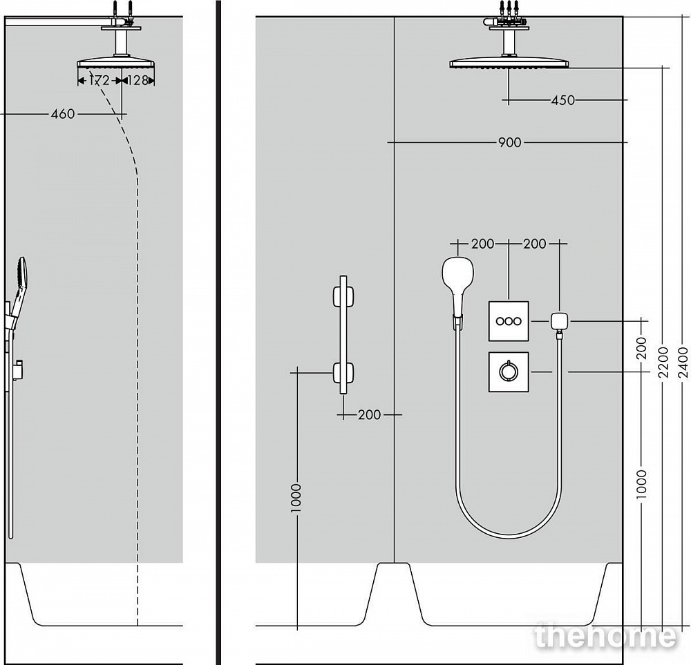 Верхний душ Hansgrohe Rainmaker Select 460 1jet 24003600, чёрный хром - 4