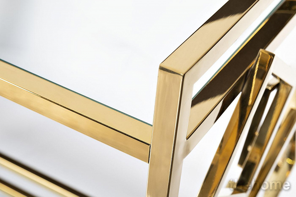 GY-CRT8164GOLD Стол-тележка сервировочн ст.прозр/золото 80*40*83 Garda Decor - 4