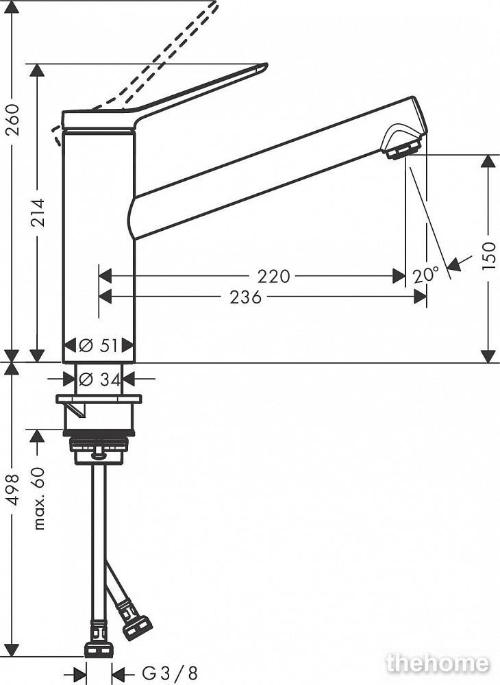 Смеситель Hansgrohe Zesis M33 74802800 для кухонной мойки, под сталь - 2