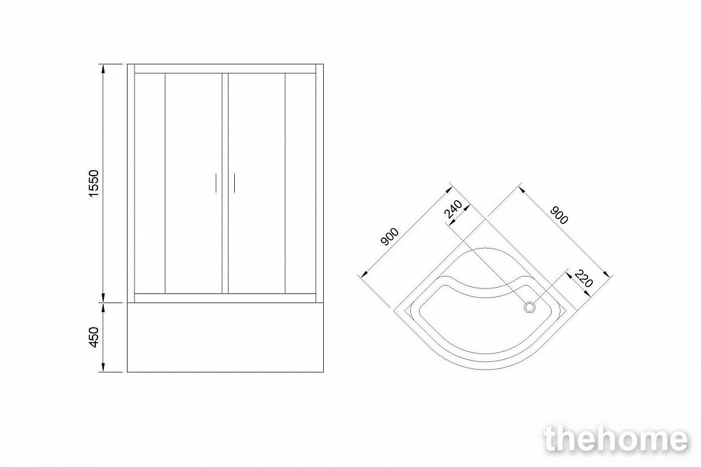 Душевой уголок Royal Bath RB 90BK-C-CH (матовое) - 5