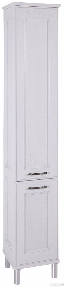 Шкаф-пенал ASB-Woodline Прато 33 9655 белый (патина серебро) - TheHome