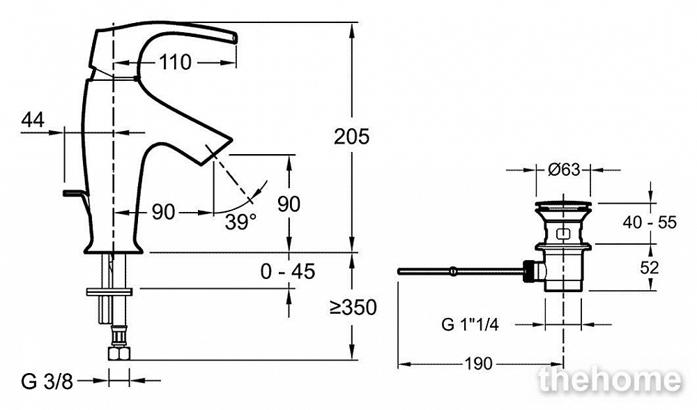 Смеситель Jacob Delafon Symbol E72680-CP для раковины - 4