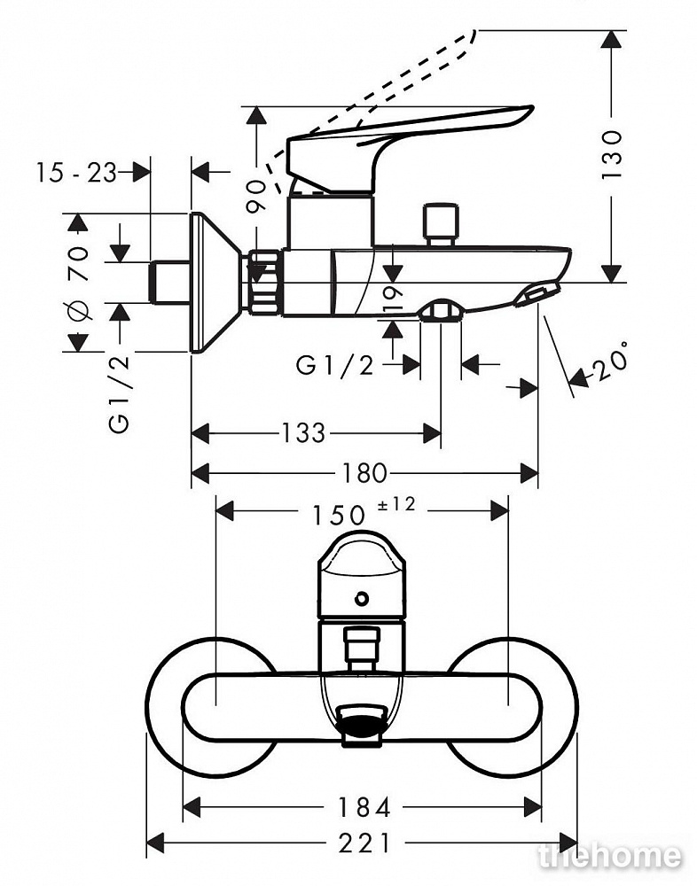 Смеситель Hansgrohe Logis E для ванны 71415000 хром - 2