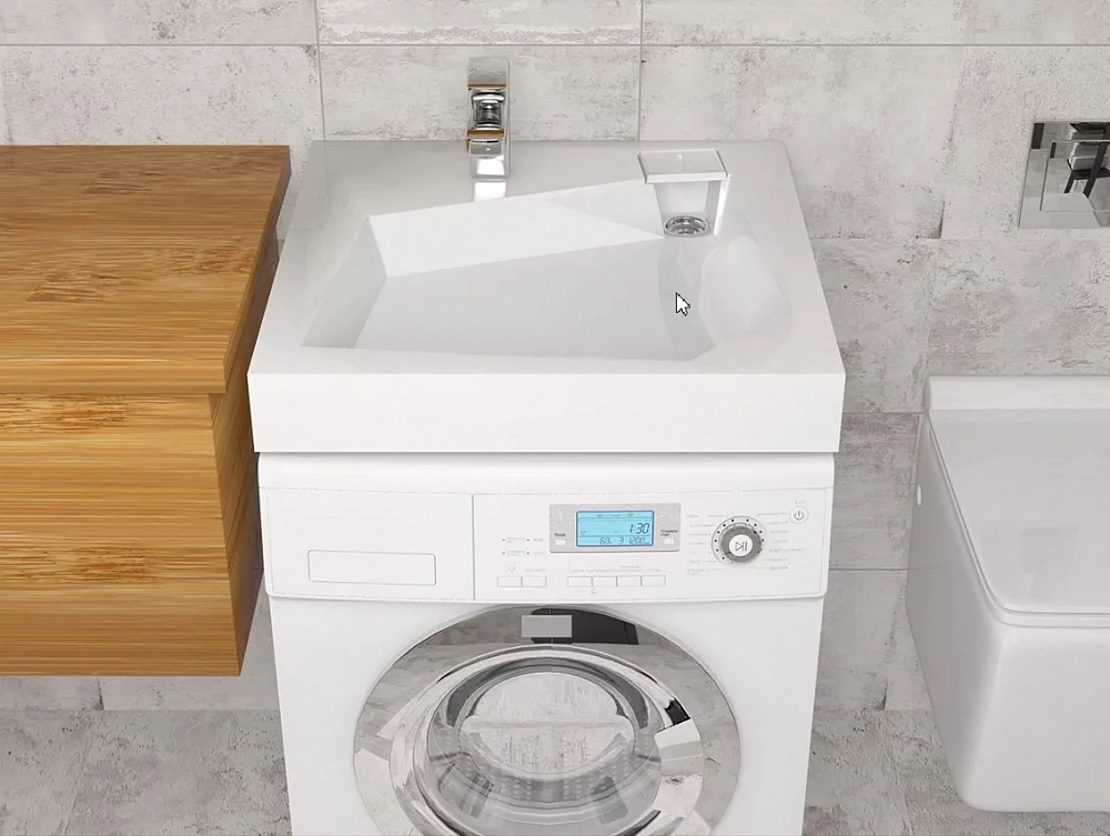 Раковина над стиральной машиной Altasan Quadro 600*600 UPP60QUADROs - 4