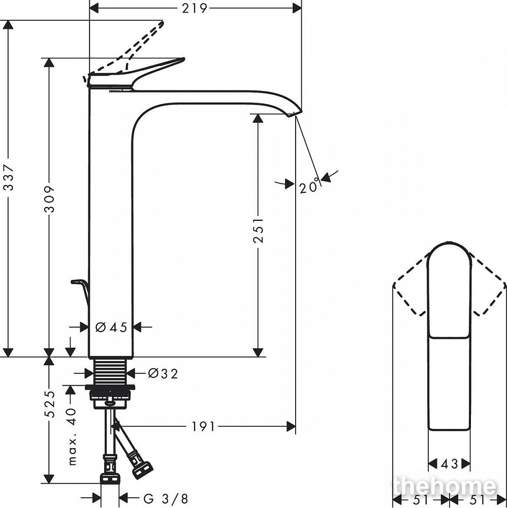Смеситель Hansgrohe Vivenis для раковины 75040670 черный - 3
