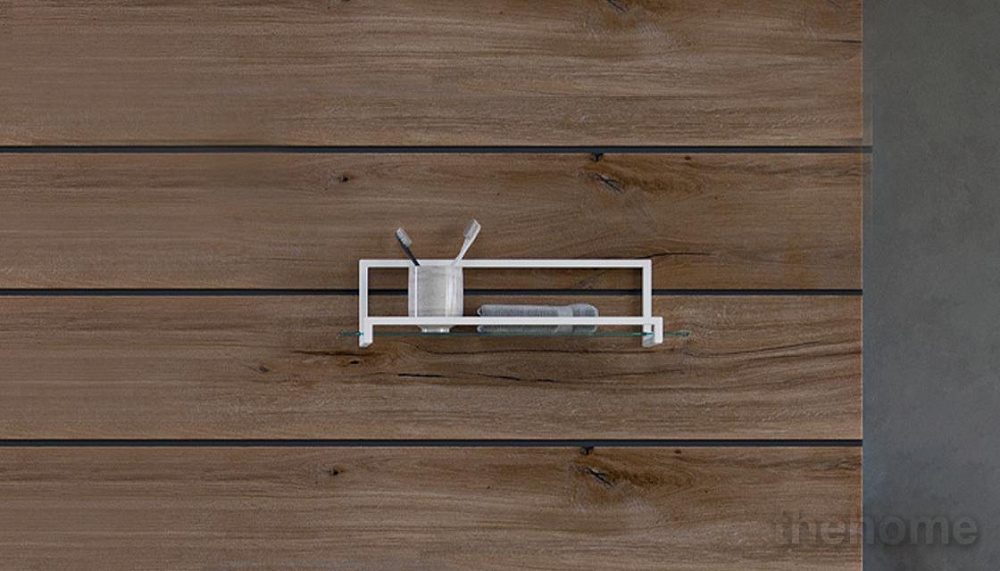 Полка металлическая со стеклом Gelou 40 White, pkGEL.40-58 - TheHome