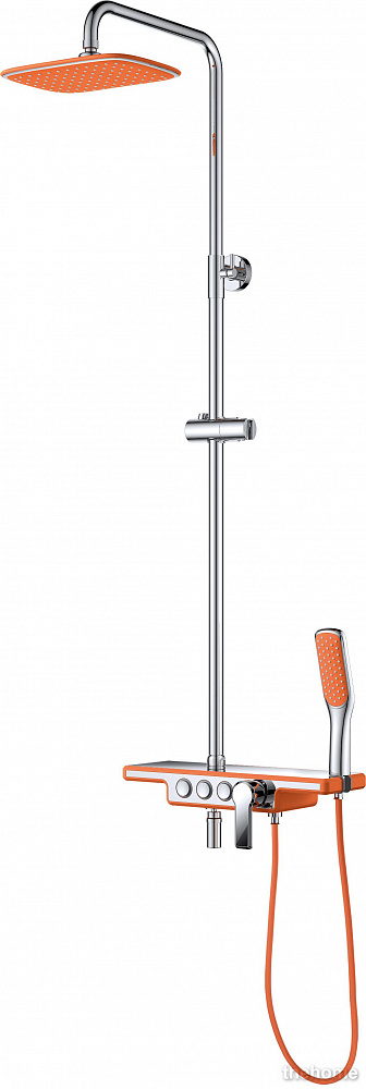 Душевая система D&K Berlin Technische DA1443713B13, хром/оранжевый - TheHome