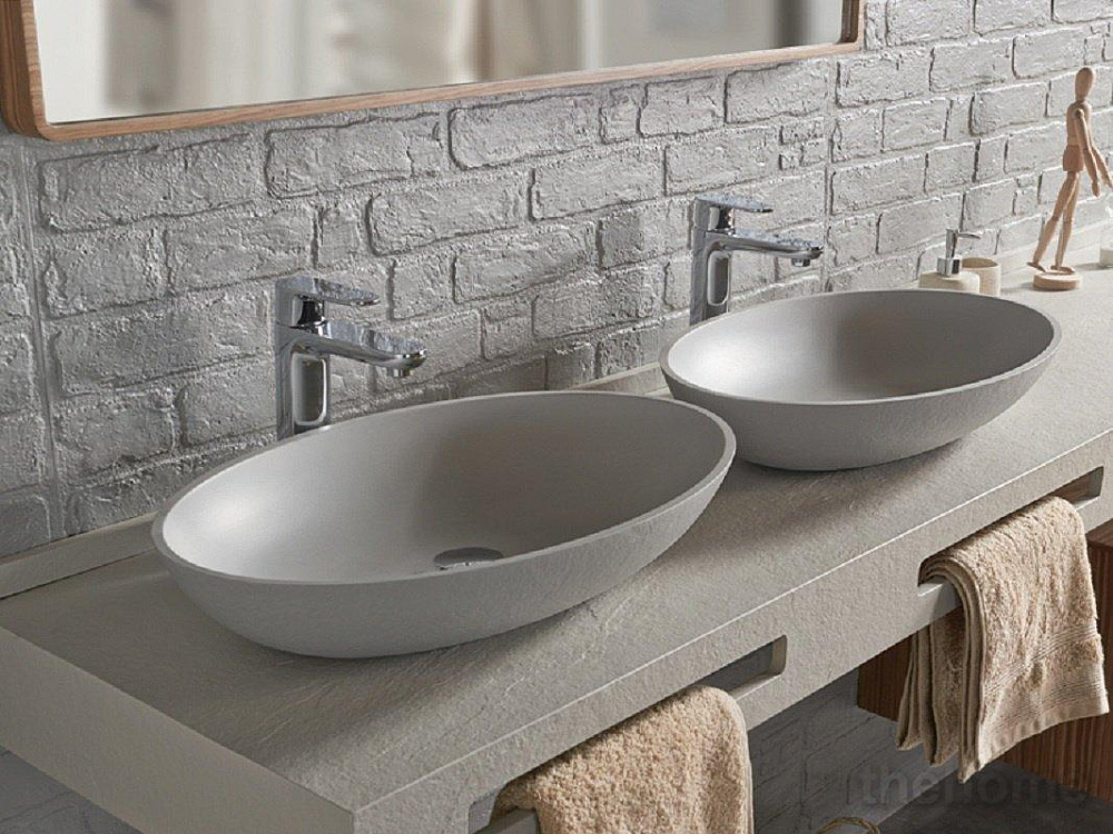 Раковина накладная Acquabella Lavabo ON-TOP LAVABO_ON-TOP_OVAL_SLATE_MARFIL 58х38х11 см marfil - 2