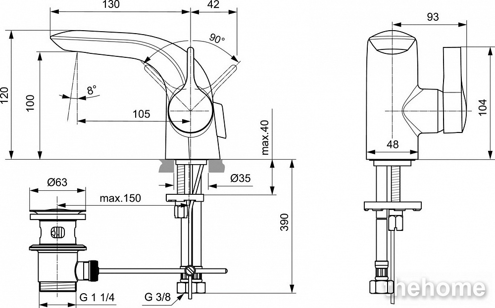 Смеситель для раковины Ideal Standard MELANGE A6117AA - 3