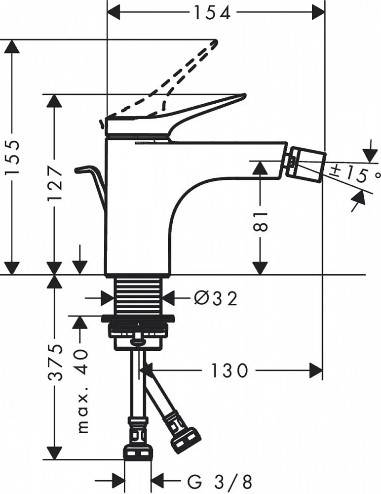 Смеситель Hansgrohe Vivenis для биде 75200700 белый - 2