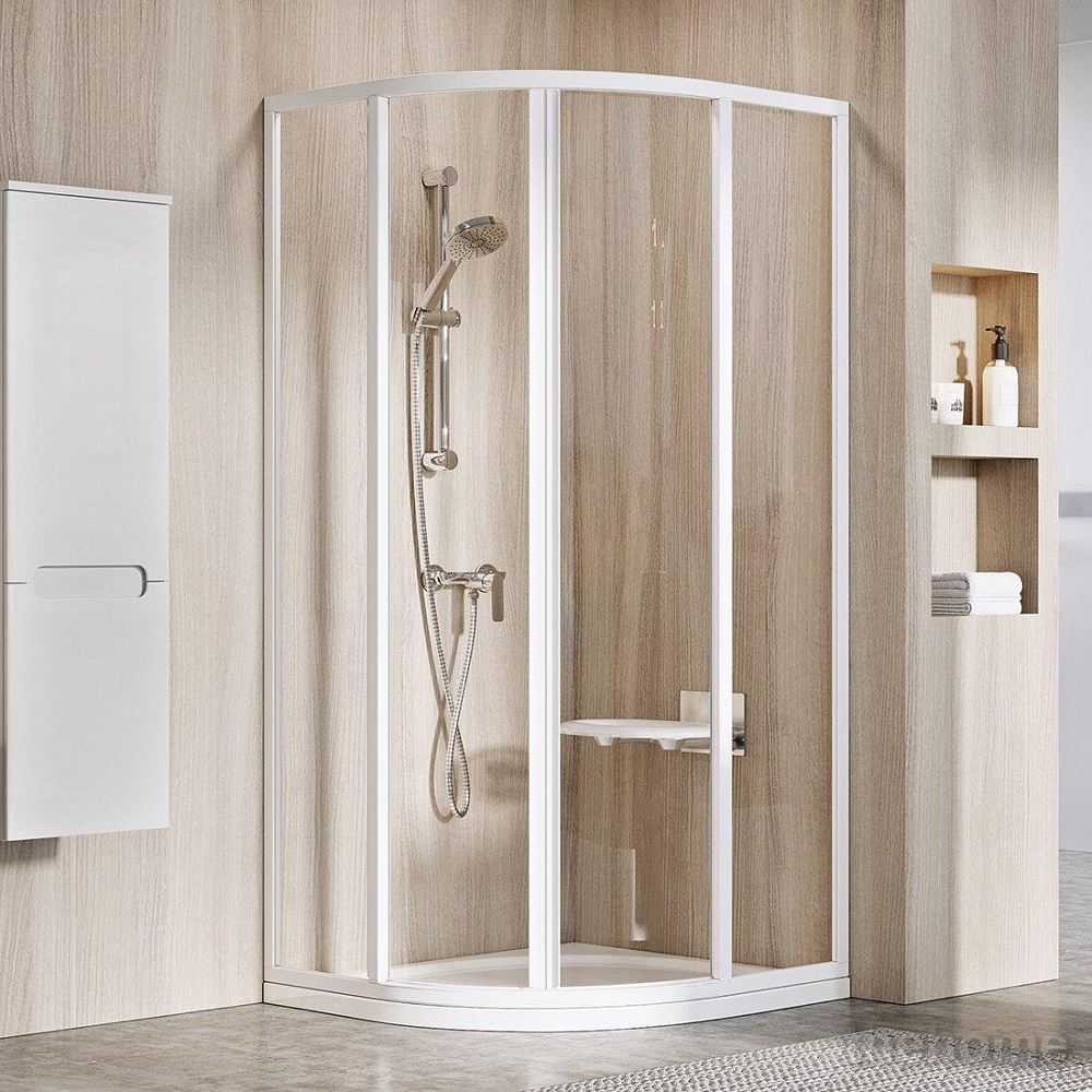 Душевой уголок Ravak SUPERNOVA SKCP4-90 белый+ прозрачное стекло - TheHome