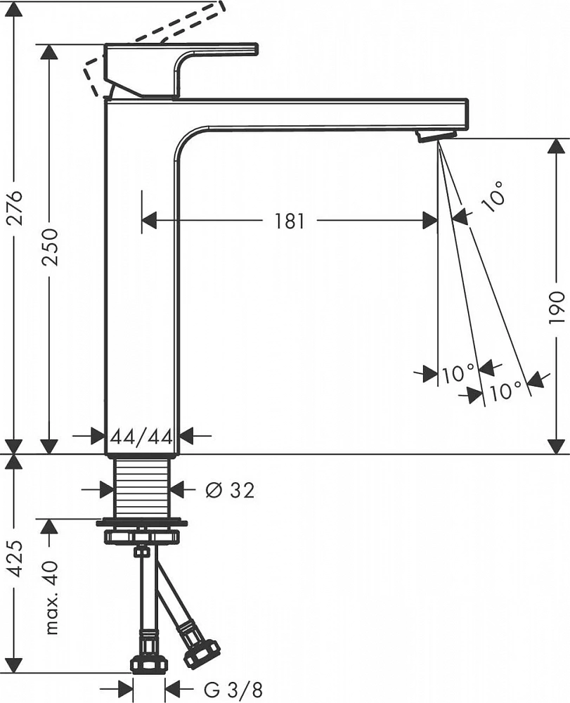 Смеситель Hansgrohe Vernis Shape для раковины 71591000 хром - 2