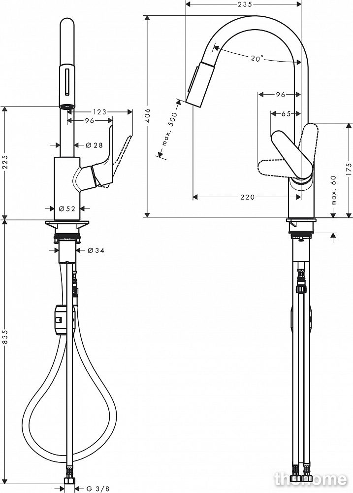 Смеситель Hansgrohe Focus M41 31833000 для кухонной мойки, хром - 2