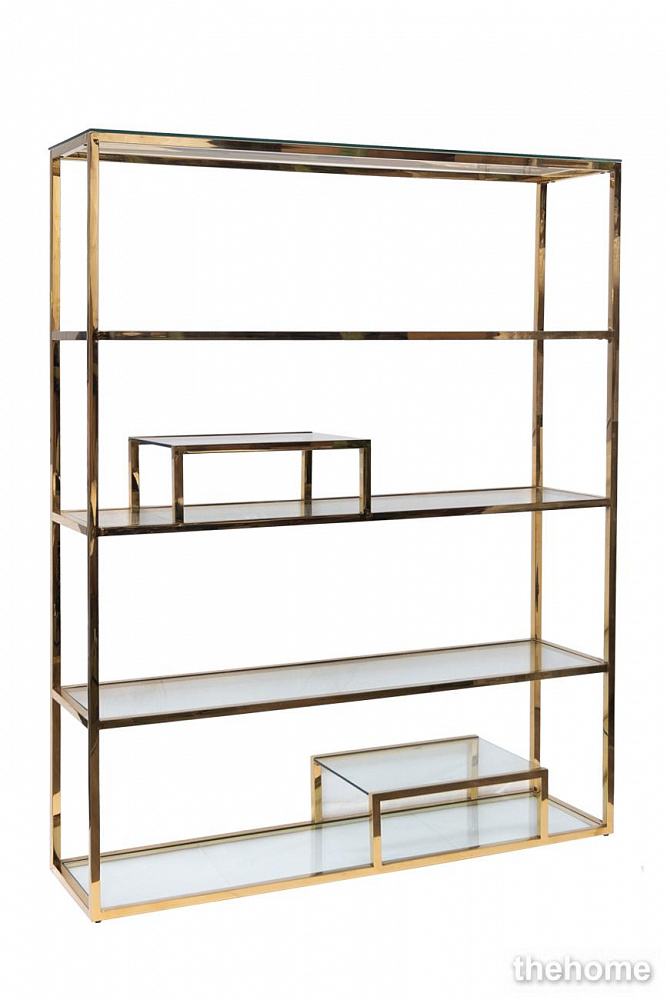 GY-SH8005GOLD  Стеллаж стекло прозр./золото 140*38*180 см Garda Decor - 2