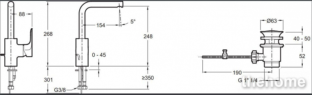 Смеситель Jacob Delafon Aleo E72278-CP для раковины - 3