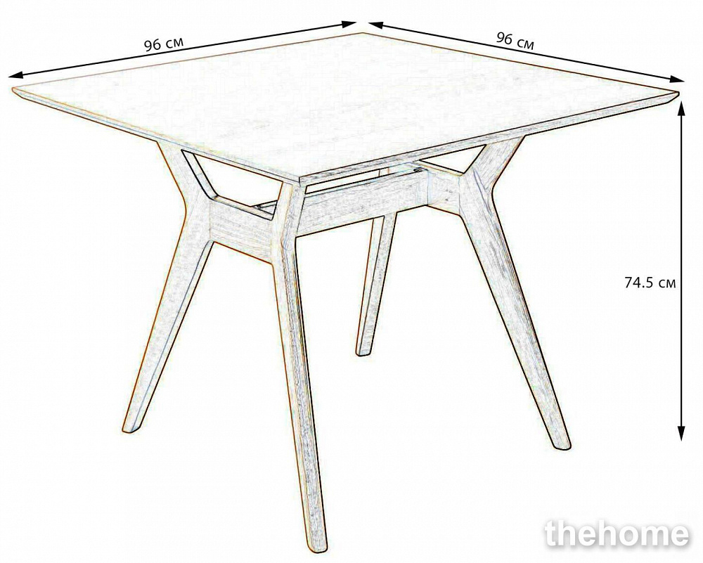 Стол R-Home Нарвик 960*960 Белый Темный орех - 2