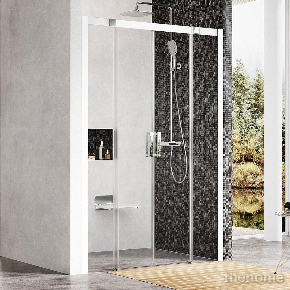 Душевая дверь в нишу 140 см Ravak MSD4 0WKM0100Z1, белая+тpанспаpент - TheHome