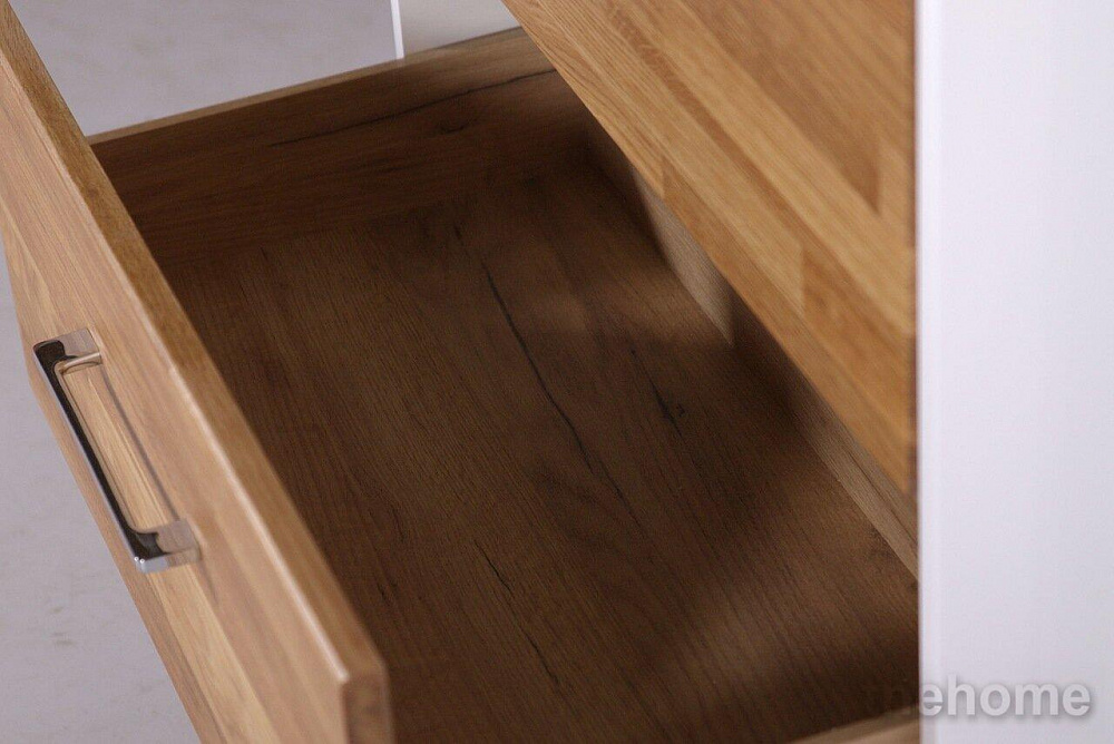 Тумба под раковину ASB-Woodline Оскар 85 10232 дуб/белая - 5