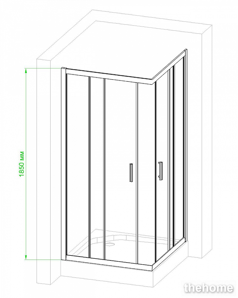 Душевой уголок Royal Bath HPD-T 90х90х185 прозрачное - 2