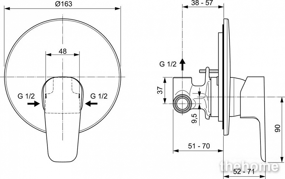 Встраиваемый смеситель для душа Ideal Standard CERAPLAN III A6382AA - 2