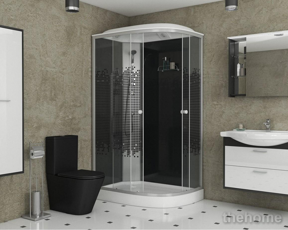 Душевая кабина Niagara Eco NG-7510-14L BLACK 120x80x215 левая стекло мозаика - 3