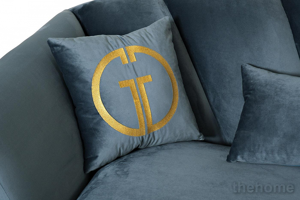 Диван Annette трехместный раскл,велюр бирюз.Riv87/зол 250*100*95 Garda Decor - 5