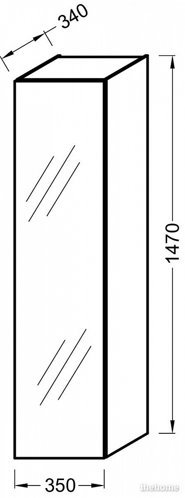 Шкаф-пенал 35 см Jacob Delafon Odeon Up EB873-M43, матовый аквамарин - 2