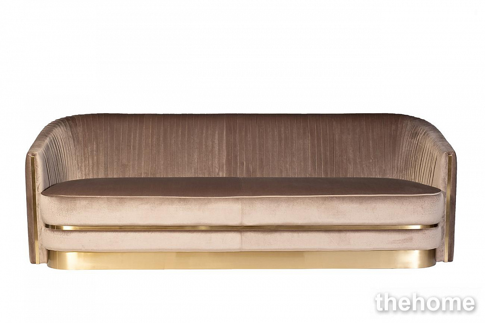 87YY-1890-3 BRN Диван трехместный велюр серо-коричн. 238*91*83см Garda Decor - TheHome