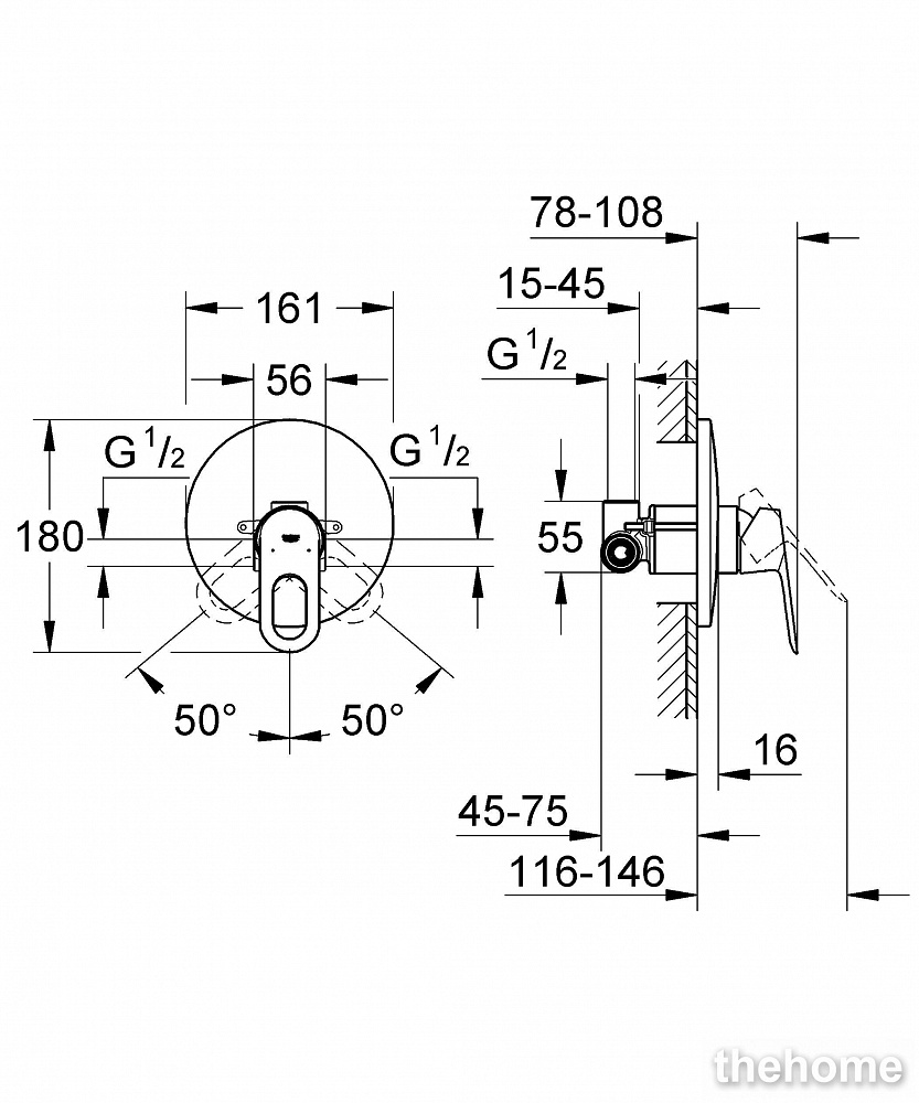 Смеситель Grohe BauEdge 29078000 для душа - 3