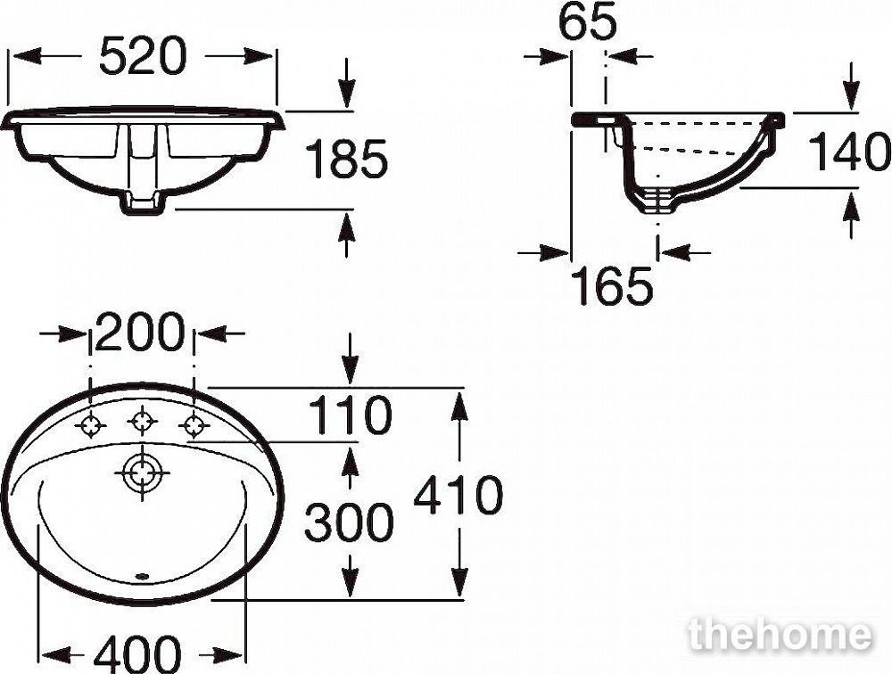 Раковина Roca Rodeo 327866000 52 см встраиваемая сверху - 6