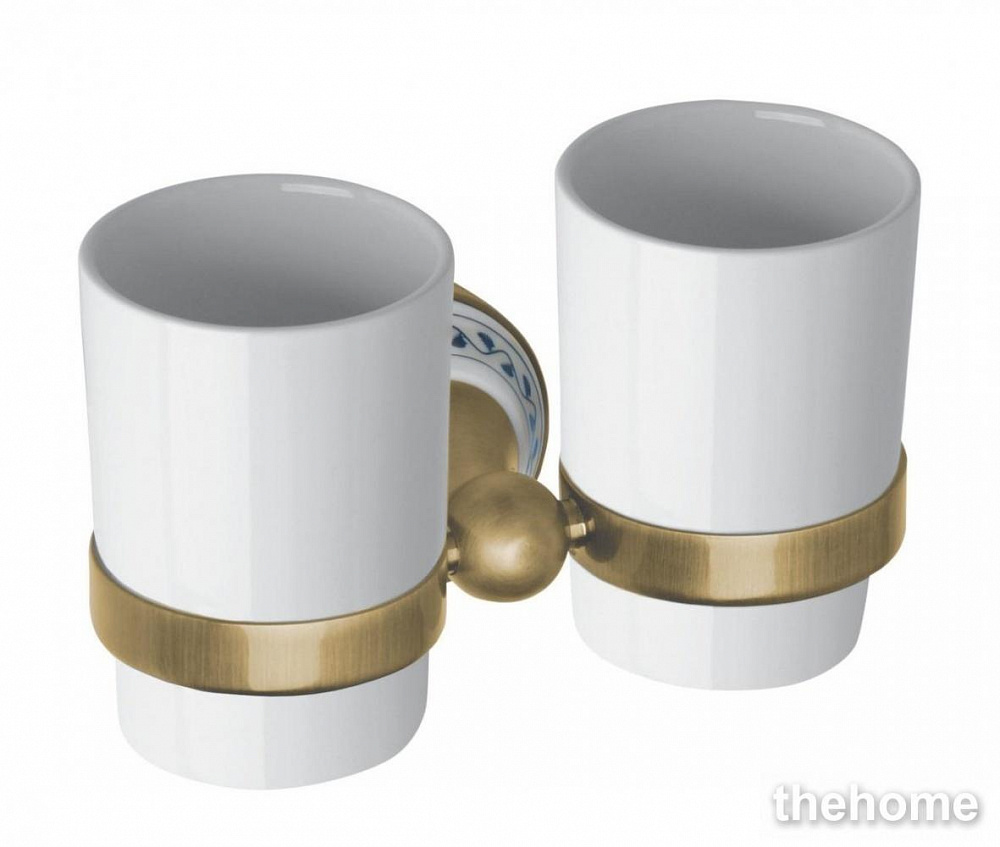 Стакан двойной для зубных щеток Bemeta Kera 144710027 16.8 x 9.5 x 10.7 см, бронза - TheHome