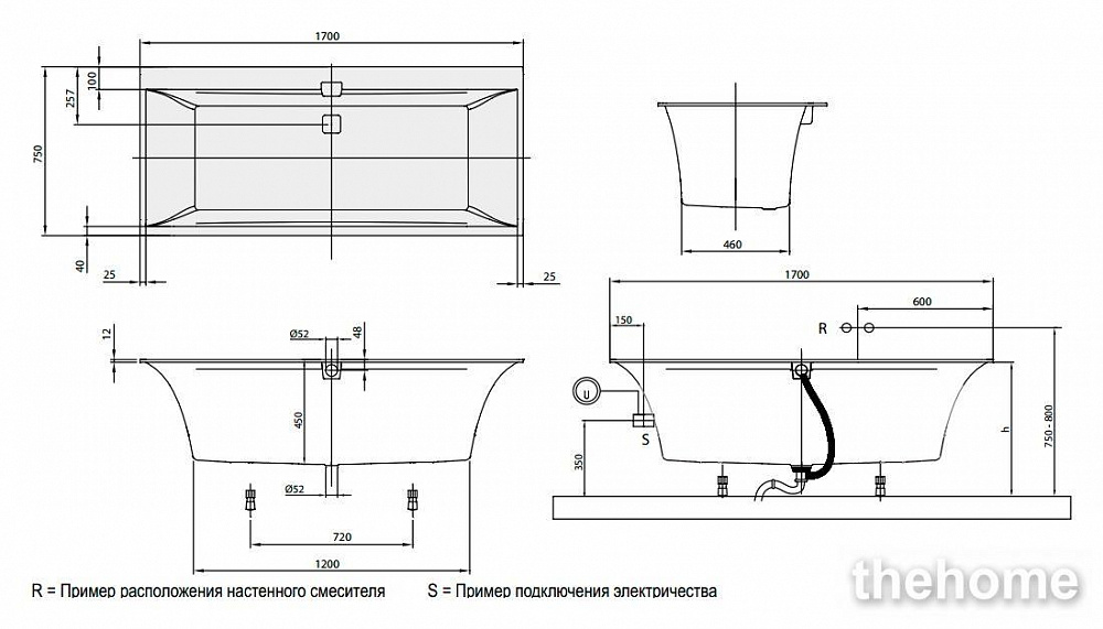 Акриловая ванна Villeroy & Boch Squaro Edge 12 UBQ170SQE2DV-01 alpin - 3