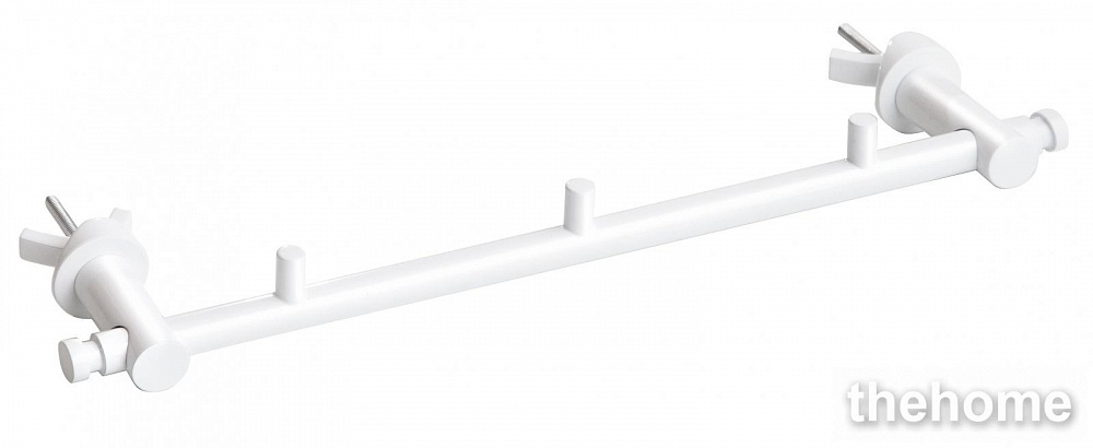 Держатель для одежды Bemeta Rawell 134504225 35.5 x 9 x 4 см с 3 крючками, регулируемый, белый - TheHome