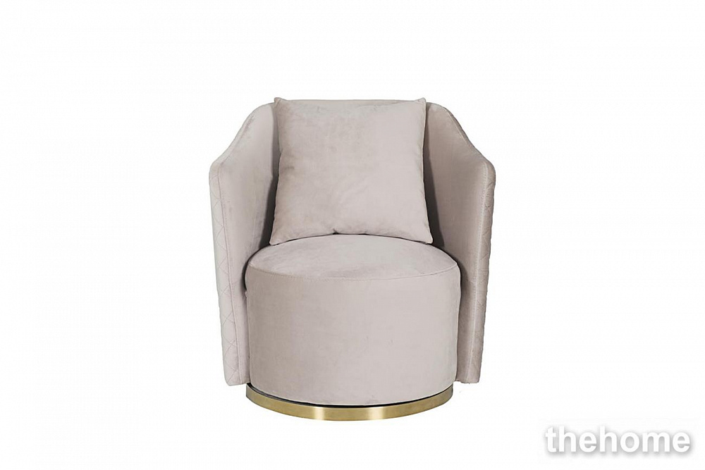 Кресло Verona вращающееся, велюр бежевый Bel09/золото 70*77*80см Garda Decor - TheHome