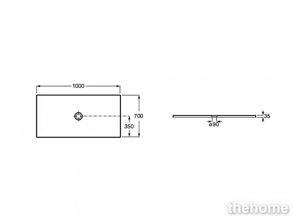 Душевой поддон Roca Cratos 3740L9660 100х70 см, кофе - 2