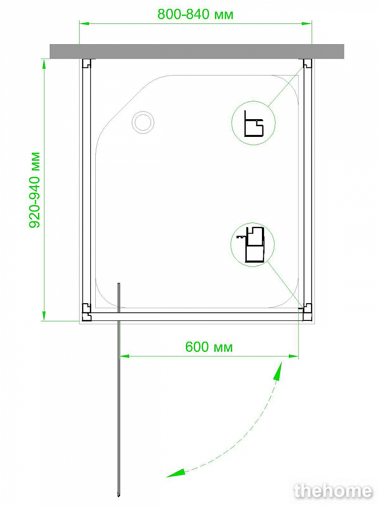 Душевой уголок Royal Bath HV-C-CH-P 80x90x185 рифленое - 3