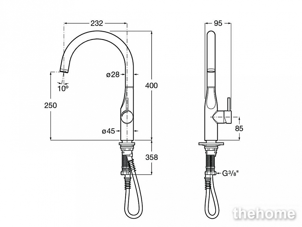 Смеситель Roca Glera 5A844DC00 для кухонной мойки, хром - 2
